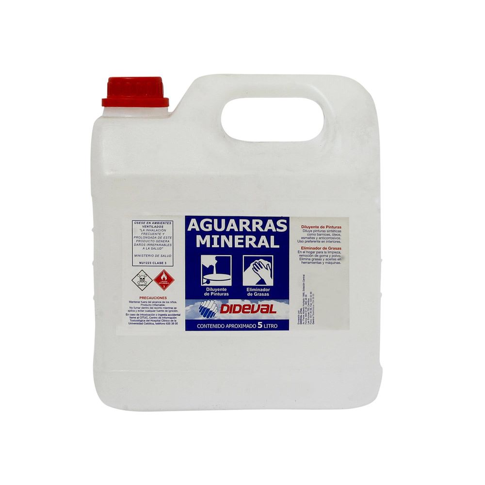 Aguarrás Mineral 5 Litros Dideval Transparente