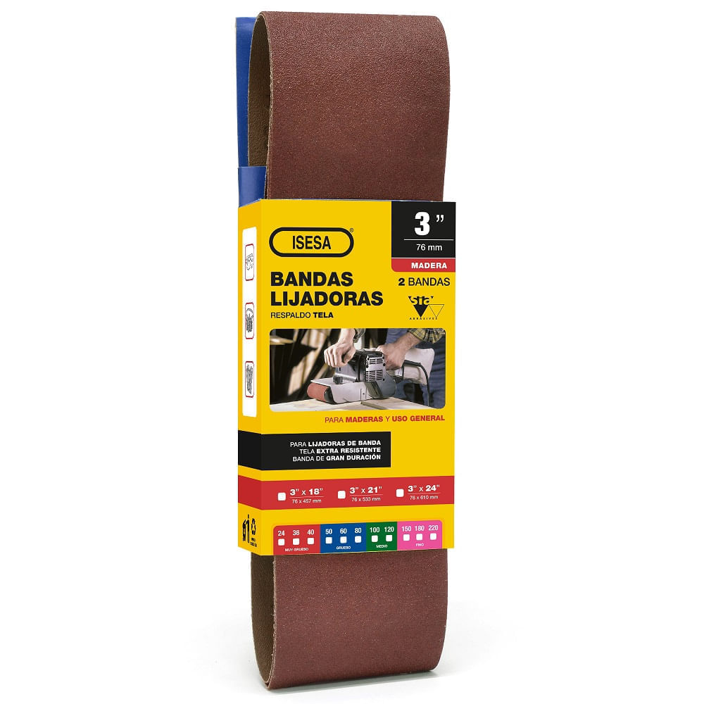 Lija Banda Madera 3 X 21 Grano 100 765916 Isesa